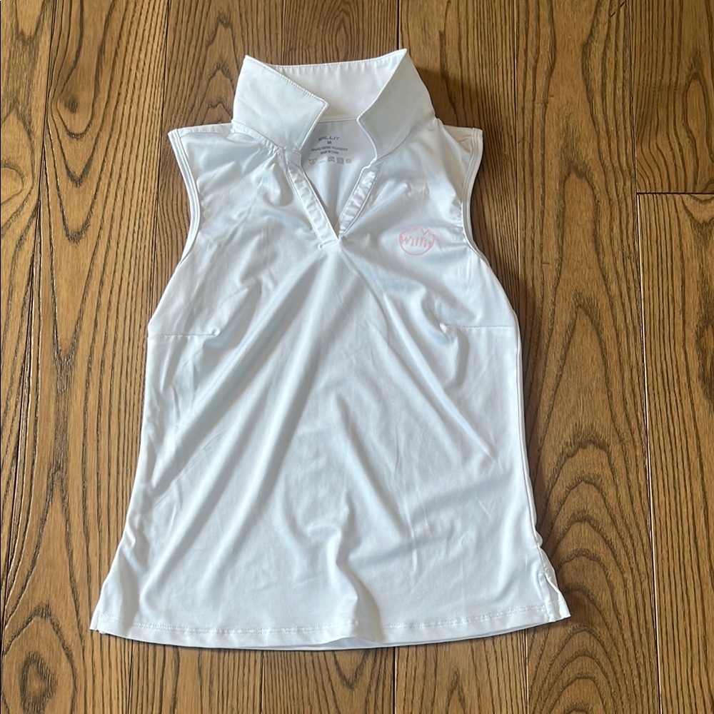 Willit White Sleeveless Polo Shirt